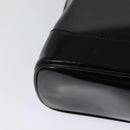 GUCCI Bamboo Shoulder Bag Enamel Black Gold Auth bs26920-12