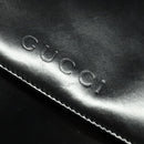 GUCCI Bamboo Shoulder Bag Enamel Black Gold Auth bs26920-17