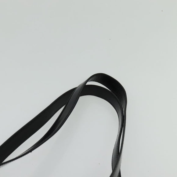 GUCCI Bamboo Shoulder Bag Enamel Black Gold Auth bs26920