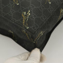 GUCCI GG Supreme Tote Bag PVC Black Silver 495559 Auth bs26924-10