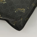 GUCCI GG Supreme Tote Bag PVC Black Silver 495559 Auth bs26924-11