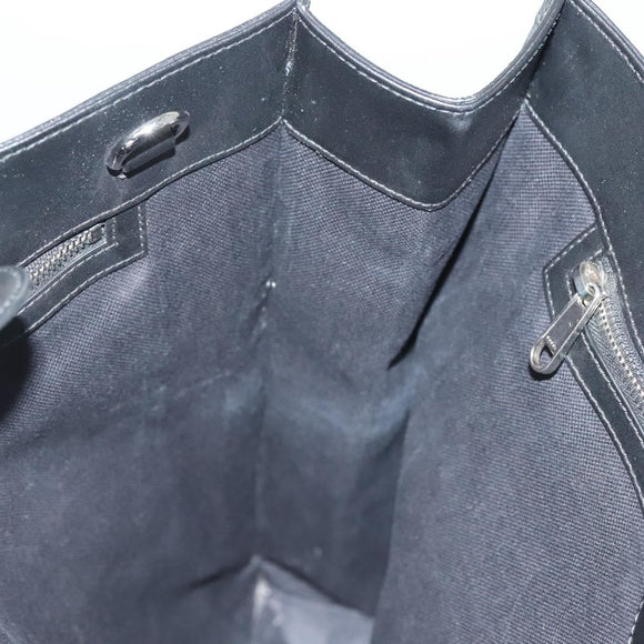 GUCCI GG Supreme Tote Bag PVC Black Silver 495559 Auth bs26924