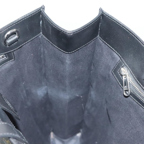 GUCCI GG Supreme Tote Bag PVC Black Silver 495559 Auth bs26924