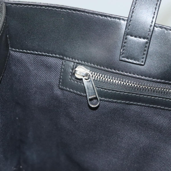 GUCCI GG Supreme Tote Bag PVC Black Silver 495559 Auth bs26924