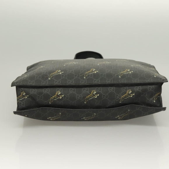 GUCCI GG Supreme Tote Bag PVC Black Silver 495559 Auth bs26924