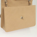 CHANEL Matelasse Chain Shoulder Bag Cotton Beige Silver CC Auth bs26927-20