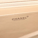 CHANEL Matelasse Chain Shoulder Bag Cotton Beige Silver CC Auth bs26927-22