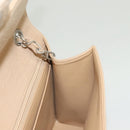 CHANEL Matelasse Chain Shoulder Bag Cotton Beige Silver CC Auth bs26927-23