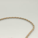 CHANEL Matelasse Chain Shoulder Bag Cotton Beige Silver CC Auth bs26927-14