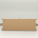 CHANEL Matelasse 25 Chain Shoulder Bag cotton Beige Silver CC Auth bs26927-5