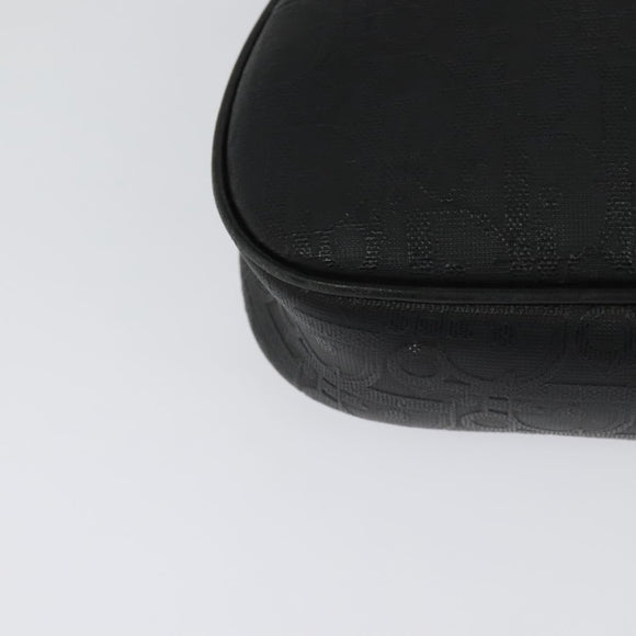 Christian Dior Trotter Canvas Pouch PVC Black Gold Auth bs26929