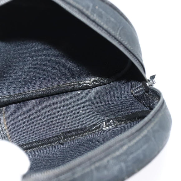 Christian Dior Trotter Canvas Pouch PVC Black Gold Auth bs26929