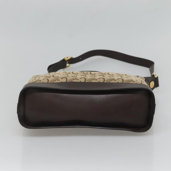 CELINE C Sulky Shoulder Bag Canvas Brown Gold Auth bs26932