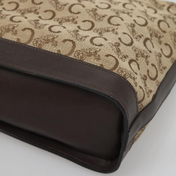 CELINE C Sulky Shoulder Bag Canvas Brown Gold Auth bs26932