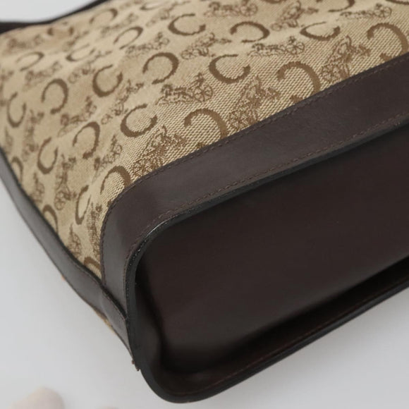 CELINE C Sulky Shoulder Bag Canvas Brown Gold Auth bs26932