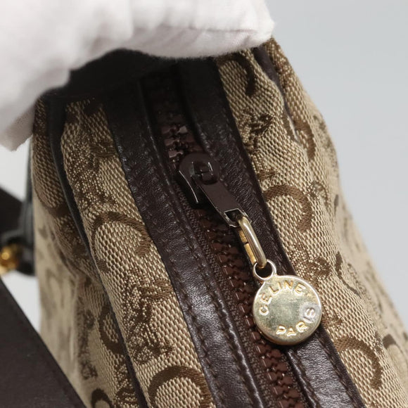 CELINE C Sulky Shoulder Bag Canvas Brown Gold Auth bs26932