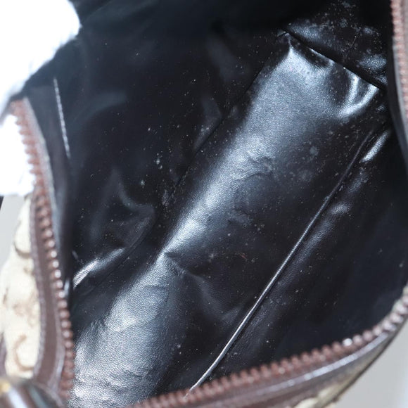 CELINE C Sulky Shoulder Bag Canvas Brown Gold Auth bs26932