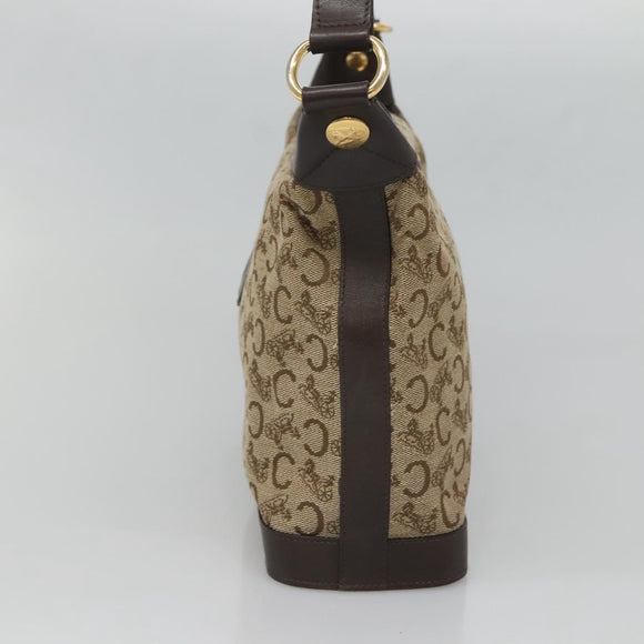 CELINE C Sulky Shoulder Bag Canvas Brown Gold Auth bs26932