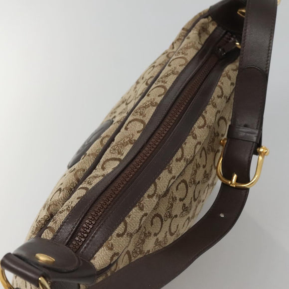 CELINE C Sulky Shoulder Bag Canvas Brown Gold Auth bs26932