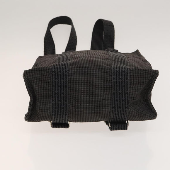 HERMES Her Line Add PM Backpack Canvas Gray Silver Auth bs26934