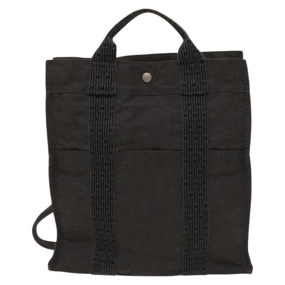 HERMES Her Line Add PM Backpack Canvas Gray Silver Auth bs26934