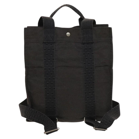 HERMES Her Line Add PM Backpack Canvas Gray Silver Auth bs26934