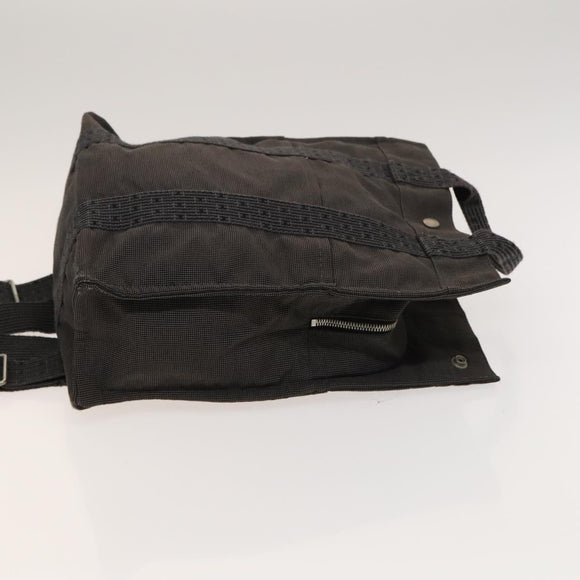 HERMES Her Line Add PM Backpack Canvas Gray Silver Auth bs26934