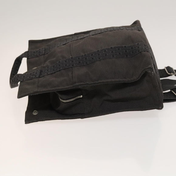 HERMES Her Line Add PM Backpack Canvas Gray Silver Auth bs26934