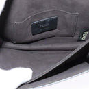 FENDI Canai Chain Shoulder Bag Leather Black Silver Auth bs26937-11