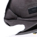 FENDI Canai Chain Shoulder Bag Leather Black Silver Auth bs26937-21