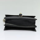 FENDI Canai Chain Shoulder Bag Leather Black Silver Auth bs26937-5