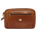 Burberrys Clutch Bag Leather Brown Gold Auth bs26944-2