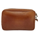 Burberrys Clutch Bag Leather Brown Gold Auth bs26944-3