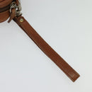 Burberrys Clutch Bag Leather Brown Gold Auth bs26944-7