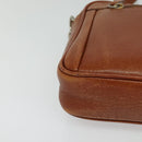 Burberrys Clutch Bag Leather Brown Gold Auth bs26944-9