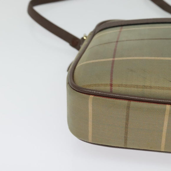 Burberrys Nova Check Shoulder Bag Canvas Beige Gold Auth bs26945