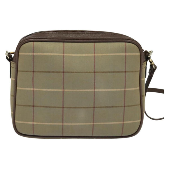 Burberrys Nova Check Shoulder Bag Canvas Beige Gold Auth bs26945