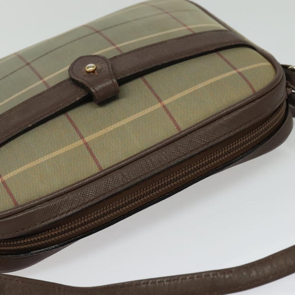 Burberrys Nova Check Shoulder Bag Canvas Beige Gold Auth bs26945