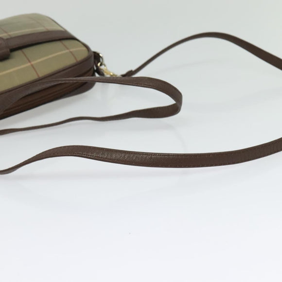 Burberrys Nova Check Shoulder Bag Canvas Beige Gold Auth bs26945