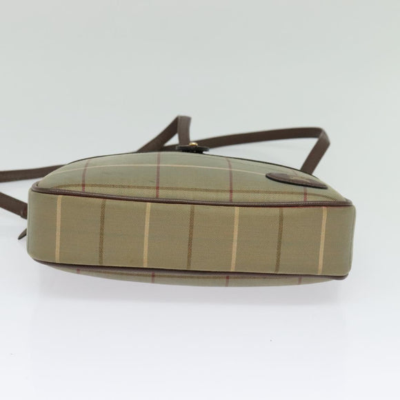 Burberrys Nova Check Shoulder Bag Canvas Beige Gold Auth bs26945