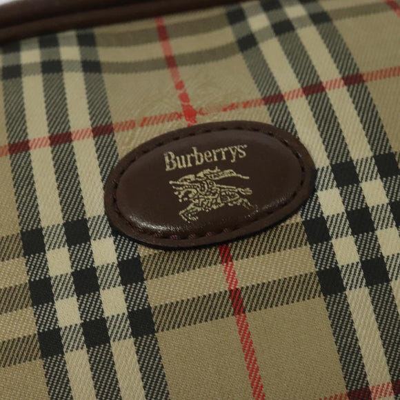 BURBERRYS Nova Check Shoulder Bag Canvas Beige Gold Auth bs26946