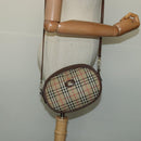 BURBERRYS Nova Check Shoulder Bag Canvas Beige Gold Auth bs26946-19