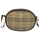 BURBERRYS Nova Check Shoulder Bag Canvas Beige Gold Auth bs26946-3