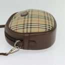 BURBERRYS Nova Check Shoulder Bag Canvas Beige Gold Auth bs26946-4