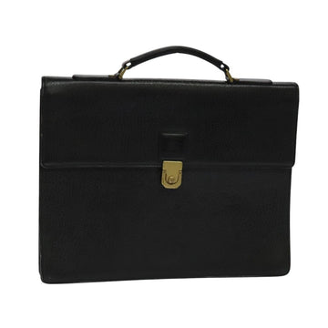 Burberrys Business Bag Leather Black Gold Auth bs26949