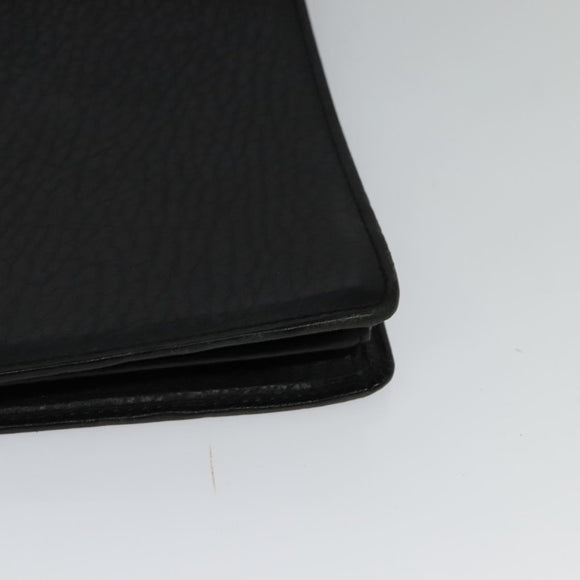 Burberrys Business Bag Leather Black Gold Auth bs26949