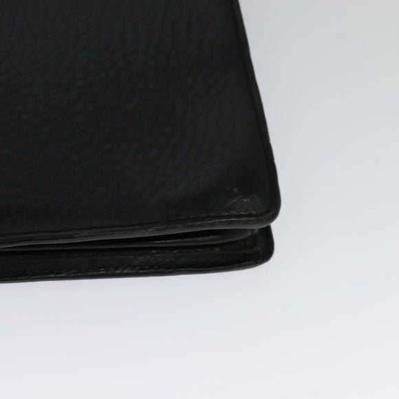 Burberrys Business Bag Leather Black Gold Auth bs26949