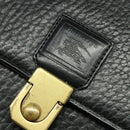 Burberrys Business Bag Leather Black Gold Auth bs26949-9