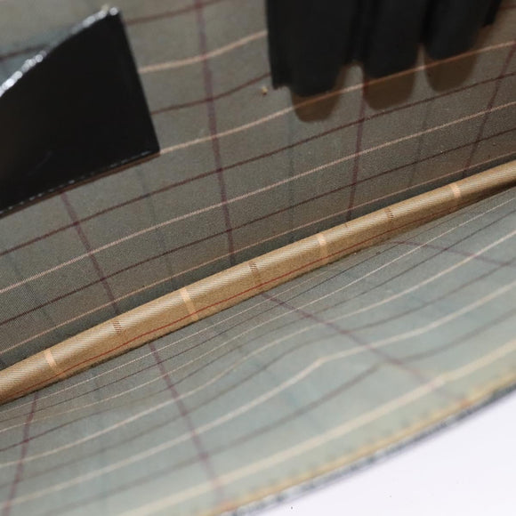 Burberrys Business Bag Leather Black Gold Auth bs26949