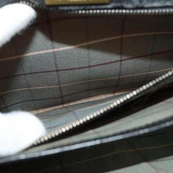 Burberrys Business Bag Leather Black Gold Auth bs26949